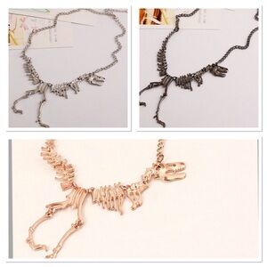 🦖Kathrono Awesome Archaeology Dinosaur T-Rex🦖 Skeleton Necklace in Black